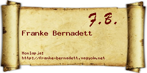 Franke Bernadett névjegykártya