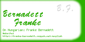 bernadett franke business card